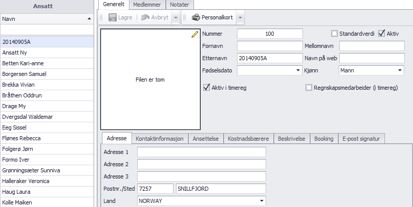 Ansatte Titler 1) Gå inn på Dataregistre, Ansatte og brukere, Stillingstittel. I venstremargen vises registrerte titler og hvor du kan legge til/endre informasjon.