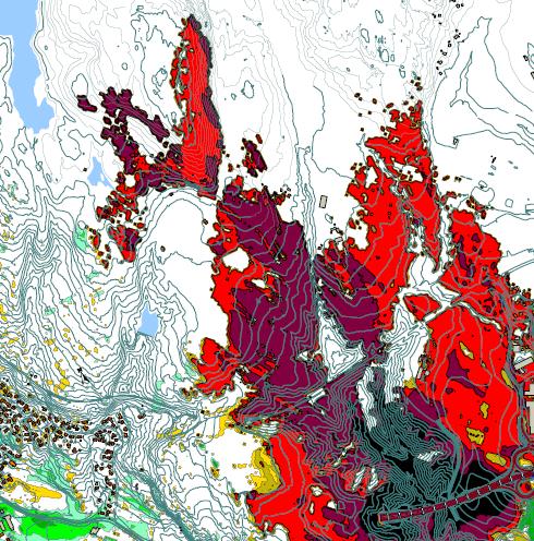 4.2.6 Støysituasjonen i Daueruddalen I forbindelse med kravene støyretningslinjen T-1442/2012 stiller til stilleområder er det gjort en vurdering av hvilke områder det er viktig å skjerme: Områder