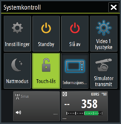 2 Grunnleggende betjening Slå systemet på og av Du slår systemet på og av ved å holde inne Av/på-knappen. Du kan også slå av enheten fra dialogboksen Systemkontroll.