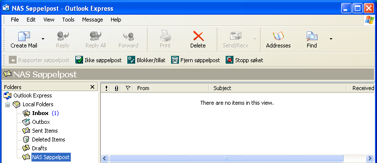Antispam Blokker/tillat Vise filtrerte e-postmeldinger Fra e-postprogrammet, for eksempel Microsoft Outlook, Outlook Express eller Windows Mail, kan du vise e-postmeldingene som er filtrert som