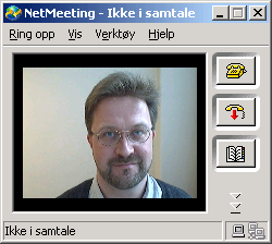 NetMeeting programvare (conf.exe) Vise bilde av tespersonens ansikt på skjermen (i et eget vindu) i forbindelse med brukertester av E-skjema. Microsoft NetMeeting http://www.microsoft.