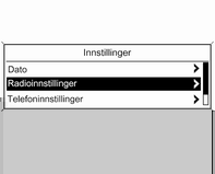 18 Innledning Slå på eller av en funksjon Registrere en tegnsekvens CD 400 Velge et alternativ Drei på multifunksjonsknappen for å utheve funksjonen som skal slås på eller av.