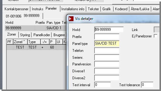 28 OPSÆTNING Trin 6 - Knyt Testpaneltypen til et Testpanel på Testkunden Næste skridt er at knytte Testpaneltypen til et Testpanel på Testkunden. 1. Åbn Testkunden i ANL. 2. Åbn et Testpanel. 3.