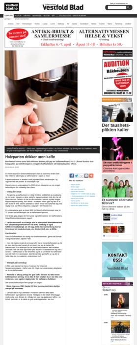 innkjøp av kaffemaskiner i løpet av 2012.