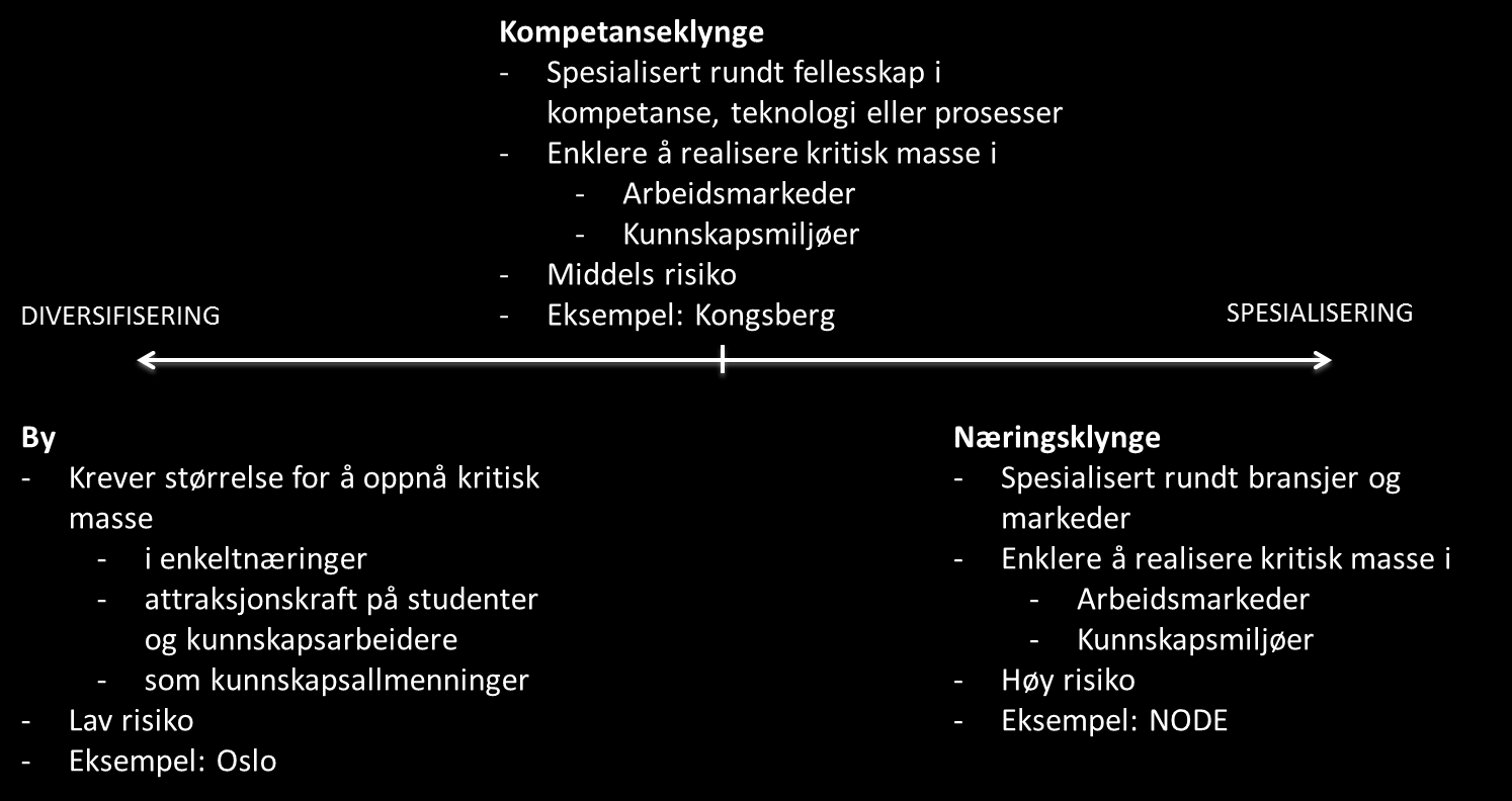 en kompetanseklynge som følge av spesialiserte arbeidsmarkeder.