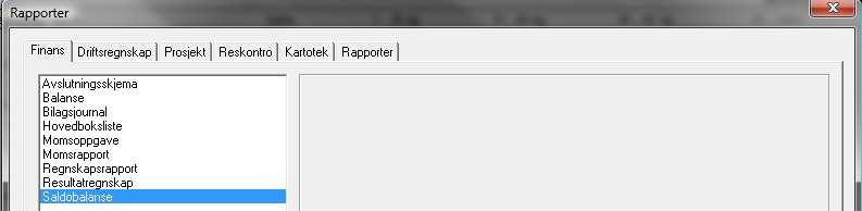 10.3.4 Kjøre en saldobalanse: Rapporten Saldobalanse viser alle