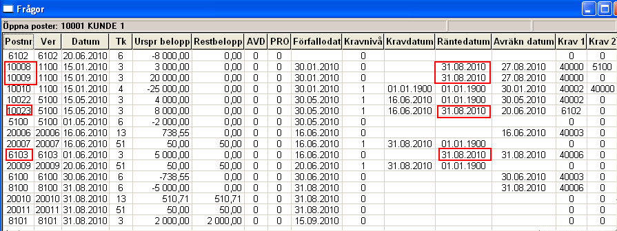 Når man har gått igjennom hele utplukket og markert de kundene og postene man ønsker å purre, klikk på Oppdater. Legg inn hvilket år og periode utplukket skal godkjennes på.