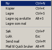 Grunnkurs Felles snarveier (akselleratorer) som virker uavhengig av hvor du er i QuickNG: Alt+A Til Aktiviteter Alt+B Opprett ny bestilling Alt+C Åpner kalkulatoren Alt+D Til dagens ordre Alt+E Til