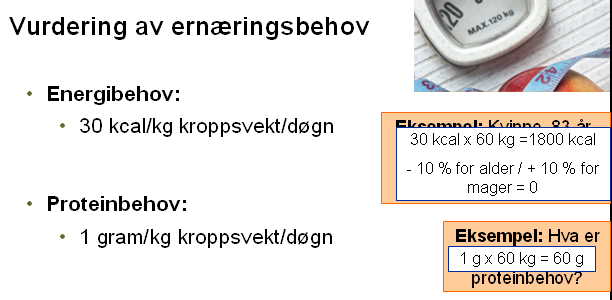 Står inntak i forhold til behovet?