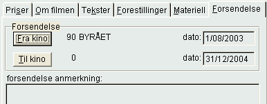 4.2.2.2 Ressurser Fig. 4-21 Filmopplysninger Materiell Dette kortet har kun relevans for andre typer arrangementer enn film.