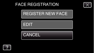 Opptak Redigere registrert ansiktsinformasjon Redigere registrert ansiktsinformasjon Du kan endre registrert navn, prioritet og ansiktsinformasjon 1 Trykk på MENU 0 Snarveimenyen vises 2 Trykk på