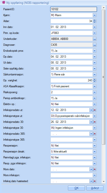 2 Registrering av data For å registrere data klikker man på «NOIS-registrering» i