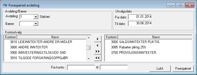 I kontofeltet kan du bruke følgende taster for å finne aktuelle konti: F2 eller / (skråstrek) gir søk i hovedbok. F3 eller * (stjerne) gir søk i kundekartoteket.