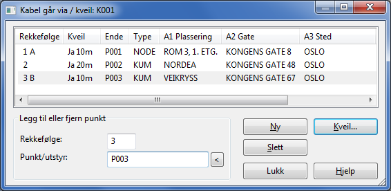 Slik gjør du det: 1. Gå til Punktkartotek og registrer kummer, frittstående kveilrammer, kveileskap, glattskjøter og tilsvarende. 2.