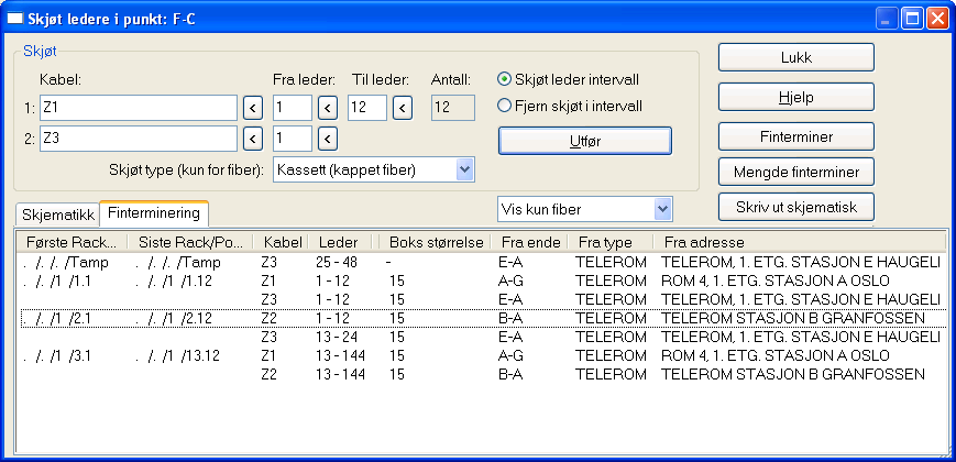 også. Svar Ja på det. (Den kopierer bare det intervallet du har endret). 12. Trykk på knappen Lukk. 13. Kontroller skjøtingen i arkfanen Finterminering.