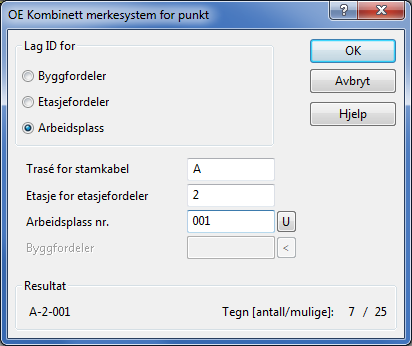 mer om Prosjekteringsmodulen under Prosjektering av strukturerte kabelnett i bygg på side 79. I "OE - KOMBINETT HOVEDMANUAL", av Oslo Energi, kan du se flere detaljer om Kombinett.