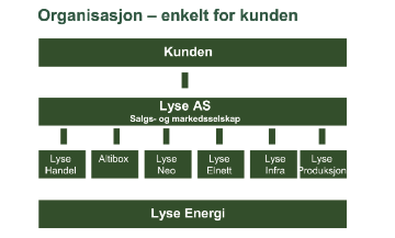 6. Kunder og kundekontakt Lyse AS er konsernets ansikt ut mot kundene. Lyse AS inngår alle avtaler med kundene og ivaretar kundekontakt og fakturering.