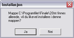 ønskelig å bruke katalogen til installasjon av dette programmet. Installasjonsprosedyren NB!