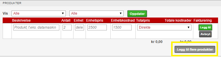 Kostnadsunntak Kostnadsunntak er et unntak fra standard kostnad per time (lønnskostnad) definert på arbeidskontrakt til en medarbeider. Unntaket kan legges inn per prosjekt per bruker.