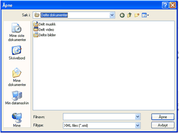 99 Hvordan... 99 Klikk på "Velg fil" Bla deg til katalogen som du har lagt XML-filen i.
