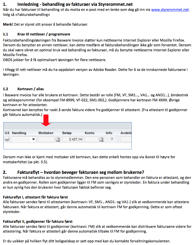 Sameiet Nordraaks gate 3 FVD-håndbok - Del 1 Forvaltning side