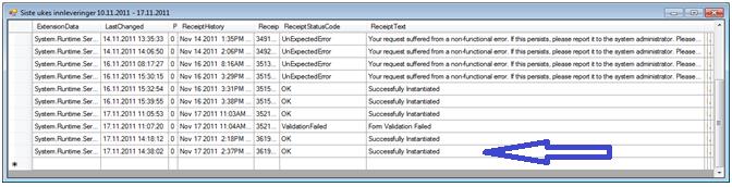Submission status for systemid 1604 er:39 brukernavn Informasjon 2011-11-17 14:45:37.689 <?xml version="1.0" encoding="windows-1252"?><receiptexternal xmlns:xsi="http://www.w3.