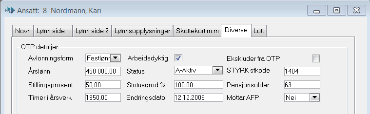 Tabellen under har kommentarer for helt spesielle ting. Feltnavn Fanenavn Kommentar e-post Navn Feil på e-postadresser logges. Ansattdato Lønn side 1 Ansatt dato er dato for siste ansettelse.