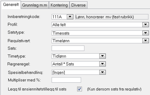 ansiennitetstillegg skal legges til satsen. Ansiennitetstillegget legges til timesatsen for å få riktig timesats.