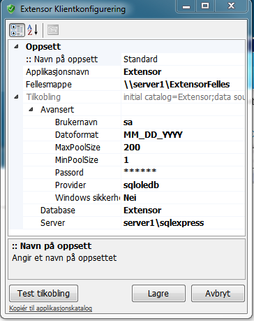 Velg TCP/IP i venstre kolonne Skriv inn Navn og instans på SQL-serveren i feltet Serveralias. Nå fylles det samme inn i feltet Servernavn.