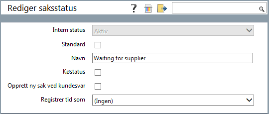KAPITTEL 8: SAKSSTATUS Alle saker som registreres i SuperOffice Customer Service, har en status, for eksempel Aktiv, Utsatt eller Avsluttet.