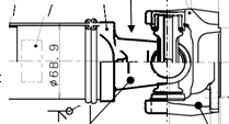 Mellomaksel The following items have been changed to adopt the over slung suspension.