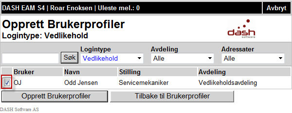 1.5 Brukeradministrasjon på WEB Brukeradministrasjon på web gjøres fra [Admin] som markert under. Bare WEB-administratorer har tilgang til dette valget.