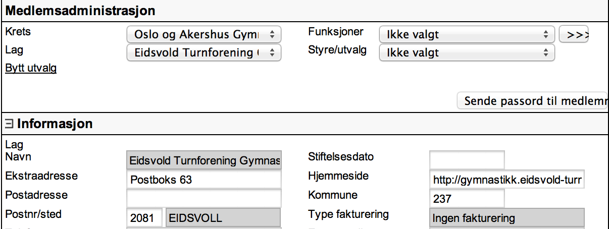 5: OPPRETTE ANLEGG Det neste trinnet for å komme igang er å opprette de anlegg og treningssteder dere har. Under menyen Funksjoner klikker du på pilen ved siden av og velger Anlegg.