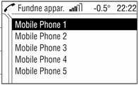 124 Innledning Gjør slik hvis Bluetooth er deaktivert: 1. Velg menypunktet Bluetooth. Hvis Bluetooth er aktivert, vises de øvrige menyalternativene på displayet.