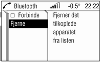 Innledning 125 infotainmentsystemet og bekrefter dette med OK. På displayet til mobiltelefonen vises meldingen "Legge til enheten i listen med kjente enheter?" eller en lignende melding. 8.