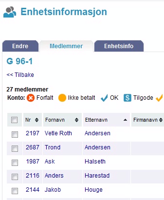 Side 49 5. Kommunikasjon» E-post Dere kan kun velge de Aktive, eller Innaktive hvis dere skal rette kommunikasjon mot disse.