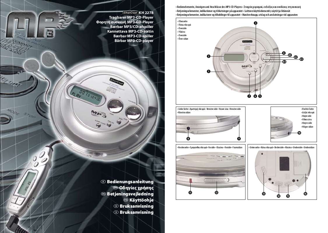 Du vil finne svar på alle dine spørsmål på SILVERCREST KH 2278 PORTABLE MP3-CD PLAYER i bruksanvisningen