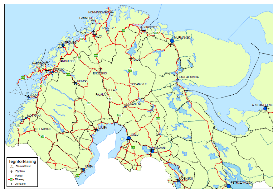 Med bakgrunn i transportknutepunktenes sentrale rolle i transportstrømmen, må det satses på videreutvikling av knutepunktene i Narvik