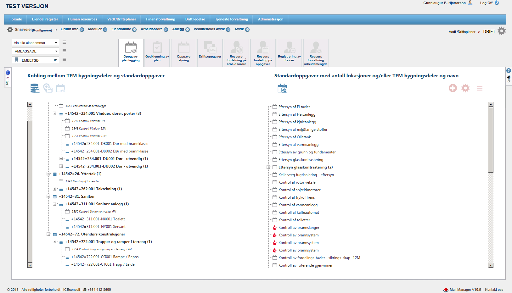 BIM BIM Process for setting up the O&M plans MD Operation MV Maintenence When creating an Operation plan the system stores a bank for Standard Operation tasks assigned to