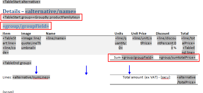 Angi grupperingsnøkkel Du må også legge til et felt som angir hva du vil gruppere etter («GroupBy:»). I vårt tilfelle skal vi gruppere etter produktfamilie.