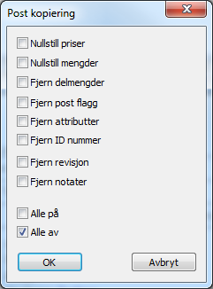 Kopiering Skal du legge til nye poster i en revisjon velger du revisjonsnummer og legger til poster som vanlig.