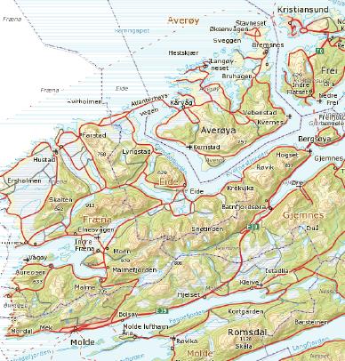 Sentralt mellom byene Kristiansund 24000 Eide 3500 Averøy 5600 Fræna 9500