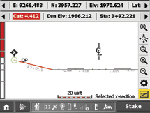 VEI Trimble SCS900 veimodul gir support til veianlegg og motorveisprosjekter, herunder full geometri, pelenummer, med breddoverganger og flere veier innenfor et utvalg prosjekt.