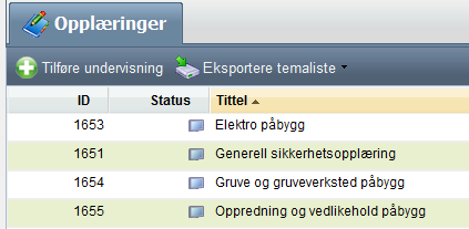 Utarbeidelsen av sikkerhetsopplæringene vil skje i SAM* systemet. For å kunne opprette og endre opplæringsmoduler i dette programmet må det delegeres tillatelse av Secova.