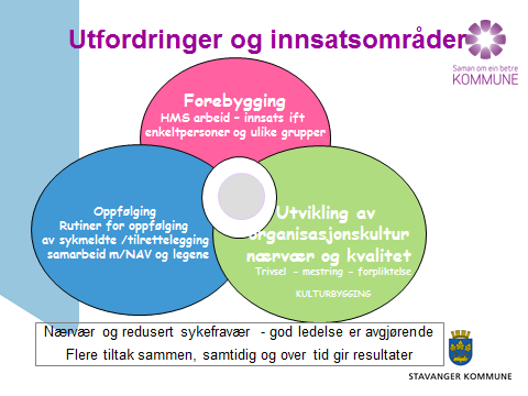 Figur 3.4 Oversikt over Stavanger kommunes definerte utfordringer og innsatsområder.