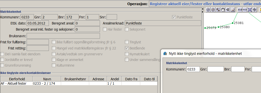 Nærmere om alt. 2: Registrer landbrukseiendommen som aktuell fester på festegrunnen.