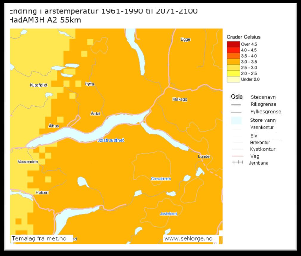 Temperatur Kilde: senorge.