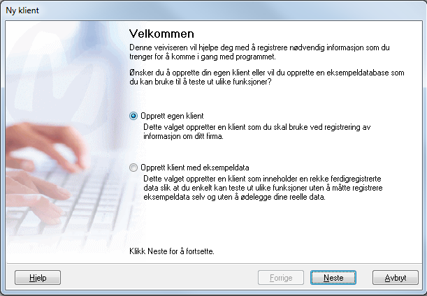 //08 Opprette ny klient En klient er et firma, men kan også være en familie. I en klient opprettes fakturabok og regnskap, men også privatregnskap og selvangivelse.