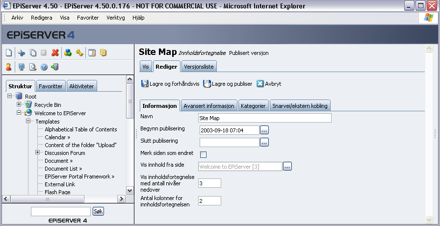 26 Arbeide med maler i EPiServer 4.