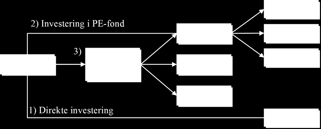 63 Nordic Secondary II AS Figuren under illustrerer disse tre investeringsmetodene: Kilde: EVCA 19 Både direkte investering i private selskaper og investering i private equity-fond krever kapital,